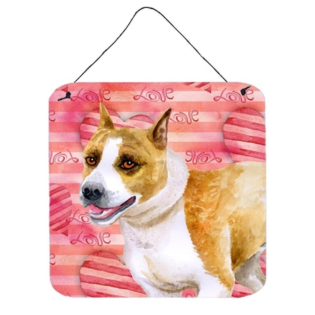 Carolines Treasures American Staffordshire Love Wall or Door Hanging Prints BB9731DS66